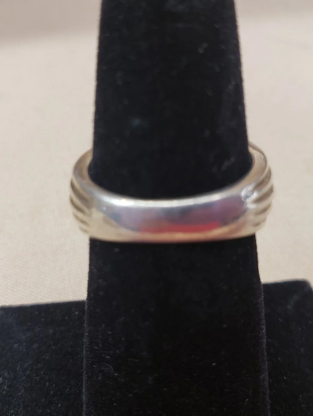 Whitney Kelly Sterling Silver Ribbed Tigers Eye Ring Size 6.5